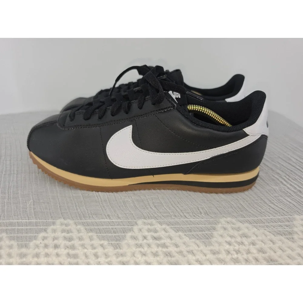 Nike Cortez Mens Black White Gum Light Brown Sneakers DM4044-002 Size 10